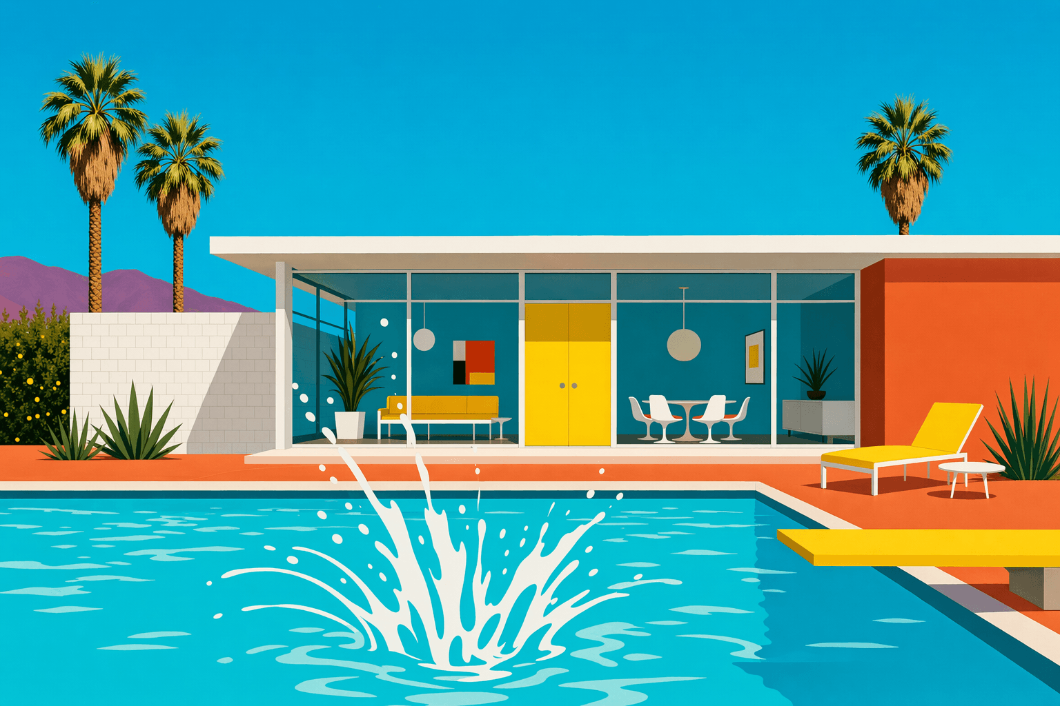 Hockney California Backyard