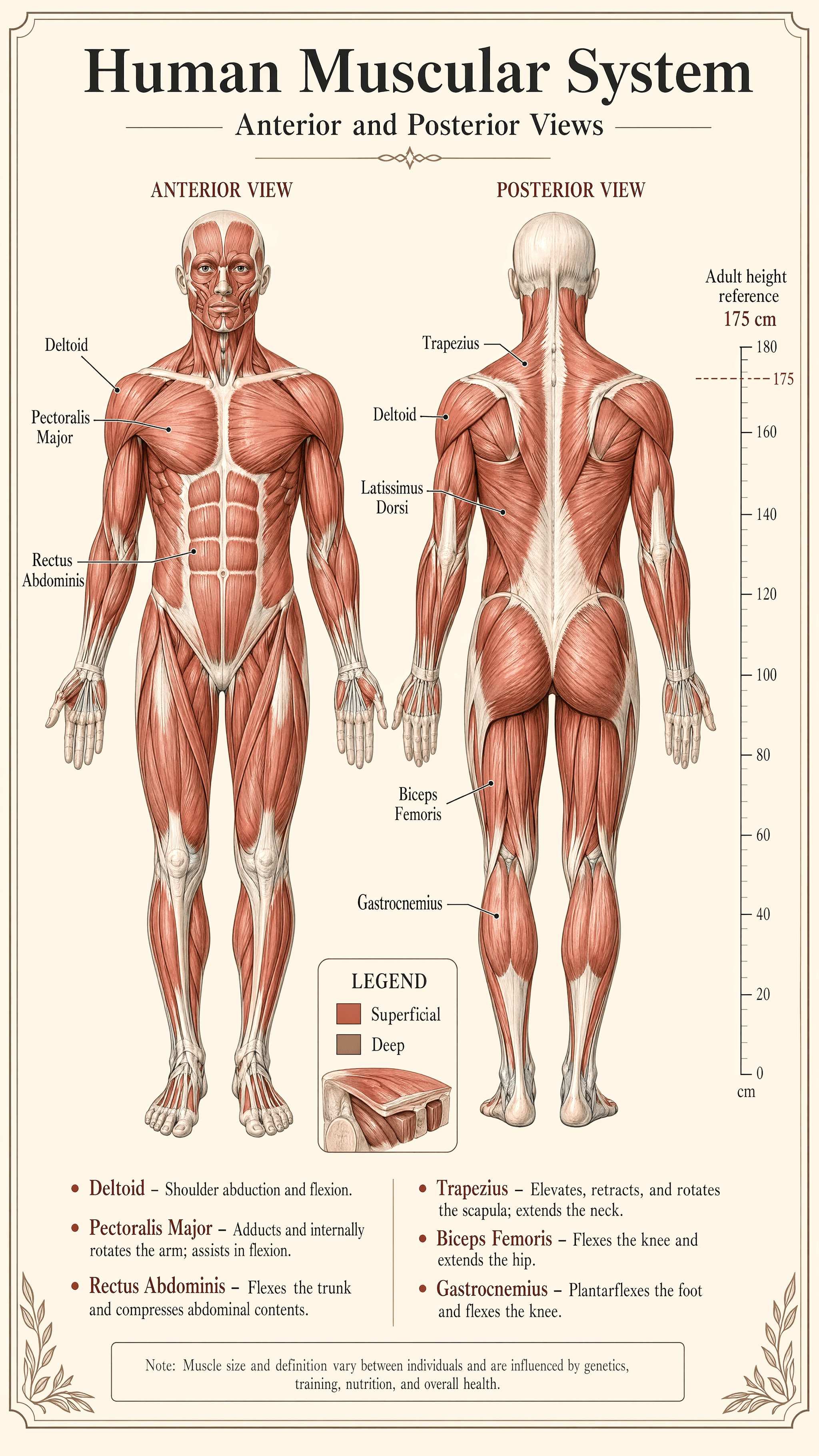 Human Anatomy Muscular Poster